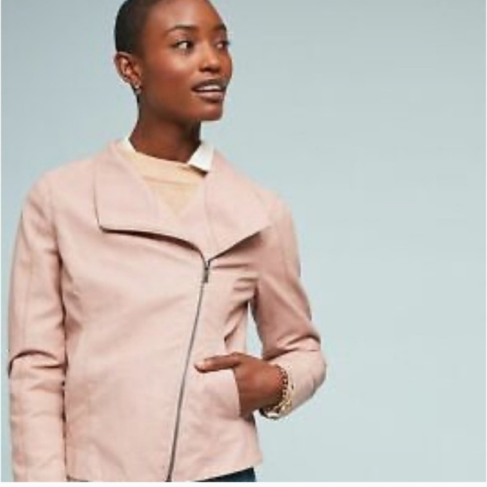 Ett:twa by‎ Antropologie petal pink smart casual zip up jacket size L